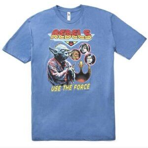 STAR WARS Mens T-Shirt Medium Rebels Yoda Skywalker Chewy Han Disney Mandalorian